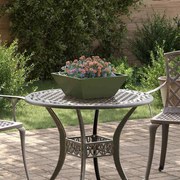vidaXL Plantador em Forma de Tigela da Verde-Azeitao 40x40x15 cm em Aço