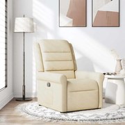 vidaXL Poltrona reclinável tecido cor creme