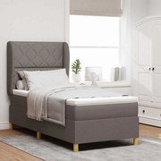 Cama Box com Colchão vidaXL Taupe 90x190 cm em Tecido