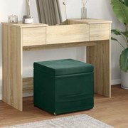 vidaXL Banqueta Verde Escuro Veludo e Madeira de Engenharia