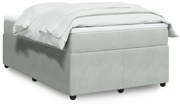 Cama boxspring com colchão 120x190 cm veludo cinzento-claro