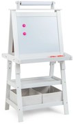 Cavalete de arte infantil dupla face com rolo de papel - amarelo