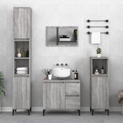 vidaXL 3 pcs conjunto móveis WC derivados de madeira cinzento sonoma