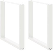 vidaXL Pés de mesa de jantar em forma de U, 2 peças, branco, 80x (72-73) cm, aço