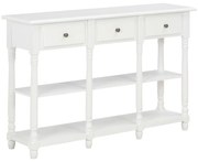 vidaXL Mesa consola 110x30x76 cm derivados de madeira branco