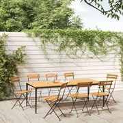 vidaXL Cadeiras de jardim dobráveis 8 pcs aço e madeira acácia maciça