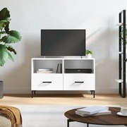 vidaXL Móvel de TV 80x36x50 cm derivados de madeira branco brilhante