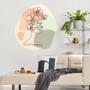 Autocolante de parede - Flores no rosto de uma mulher a cores