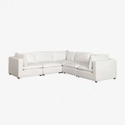 Sofá De Canto Modular De 5 Peças Estilo Estefan Branco - Sklum