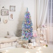 Árvore de Natal artificial pré-iluminada com lápis pré-iluminados de 150 cm com decoração festiva com suporte duplo de metal