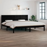 Estrutura de cama super king 180x200 cm madeira maciça preto