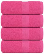 vidaXL Toalhas de rosto FROGN 4 peças Rosa 30x30 cm 360 g/m²
