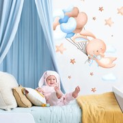 Autocolante de parede para crianças - Coelhinho nas nuvens