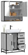 vidaXL 2 pcs conjunto móveis WC derivados de madeira sonoma cinza