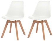 Cadeiras de jantar 2 pcs plástico branco