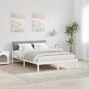 vidaXL Estrutura da cama Branco e cinza claro 160 x 200 cm