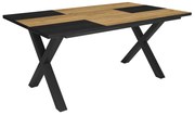 Mesa de sala de jantar | 8 pessoas | 170 | Robusto e estável graças à sua estrutura e pernas sólidas | Ideal para reuniões familiares | Oak e Black |