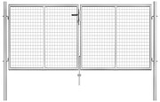 Portão de jardim em aço galvanizado 306x150 cm prateado