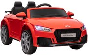 HOMCOM Carro Elétrico Audi TT para Crianças acima de 3 Anos com Controlo Remoto Música e Luzes Bateria 12V 102x60x44 cm Vermelho