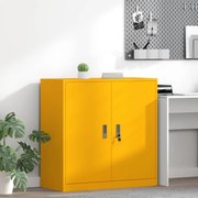 vidaXL Armário de arrumação Amarelo Mostarda 90 x 40 x 90 cm Aço
