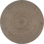 vidaXL Tapete artesanal em juta redondo 120 cm cinzento