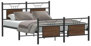 vidaXL Estrutura de cama s/ colchão deriv. madeira carvalho castanho