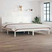 Estrutura de cama 200x200 cm pinho maciço branco