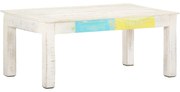 Mesa de centro 110x60x45cm madeira de mangueira maciça branco
