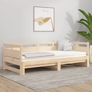 Sofá-cama de puxar pinho maciço 2x(90x190) cm