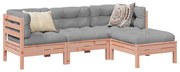 4 pcs conj. sofás jardim c/ almofadões madeira abeto-de-douglas