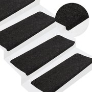 vidaXL Tapetes de escada autoadesivos 15 pcs 65x24,5x3,5 cm antracite