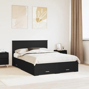 vidaXL Estrutura da Cama Preto 135 x 190 cm Madeira processada
