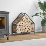 vidaXL Suporte para lenha 60x25x60 cm aço laminado a frio preto