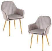Pack 2 Cadeiras Chic Golden - Cinza claro