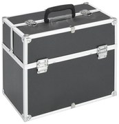vidaXL Caixa de maquilhagem 38x23x34 cm alumínio preto