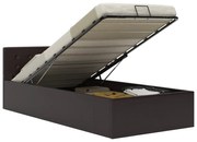vidaXL Cama hidráulica c/ arrumação 100x200cm couro artificial cinza