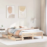 vidaXL Cama sem colchão 150x200 cm madeira de pinho maciça