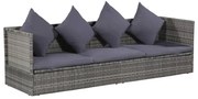 vidaXL Espreguiçadeira de jardim 200x60 cm vime PE cinzento