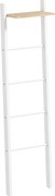 HOMCOM Toalheiro de Escada com Prateleira Superior e 4 Barras Suporte de Toalhas para Encostar na Parede 43x20x151 cm Branco e Carvalho | Aosom Portugal