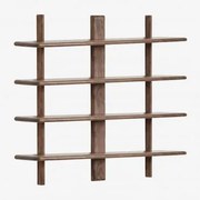 Estante De Parede ↔︎120 Cm Em Madeira De Acácia Erisu Castanho-acácia Escuro & 4 Prateleirass - Sklum