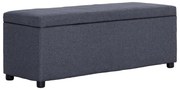 vidaXL Banco c/ compartim. arrumação 116 cm poliéster cinzento-escuro