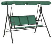 vidaXL Banco de baloiço para jardim 170 cm textilene e aço verde