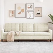 vidaXL Sofá de 3 lugares 210 cm veludo cor creme