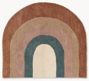 Tapete para crianças em lã artesanal com franjas Rainbow