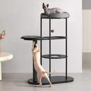 Arranhador Gatos para arranhar com 111 cm de altura com tronco de sisal preto