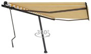 Toldo retrátil manual independente 450x300 cm amarelo e branco