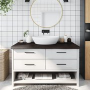 vidaXL Bancada p/ WC 100x50x(2-6)cm madeira tratada maciça castanho