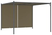 vidaXL Pérgola jardim telhado retrátil 3x3m 180 g/m² cinza-acastanhado