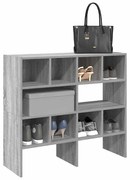 vidaXL Sapateiras 2 pcs empilháveis 89,5x30x40 cm cinzento sonoma