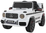 Carro elétrico para Crianças 12V Mercedes G63 Rodas de EVA, Assento de couro Branco